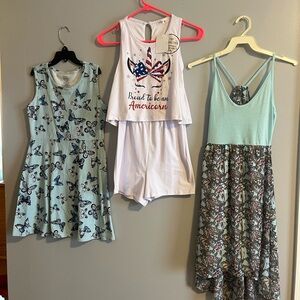 Beautees Kids Dresses - Blue, White, Gray